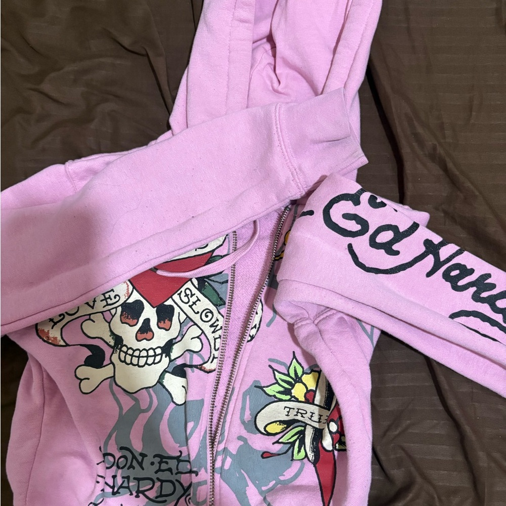 Ed Hardy Pink Graphic Hoodie - Picture 4 of 4